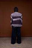 Chaqueta print gris y violeta