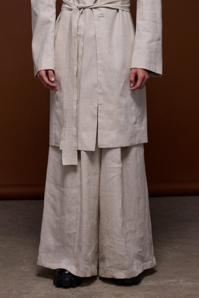 Mavre White Linen Pants