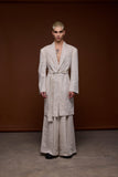 Pantalon mavre lino blanco 