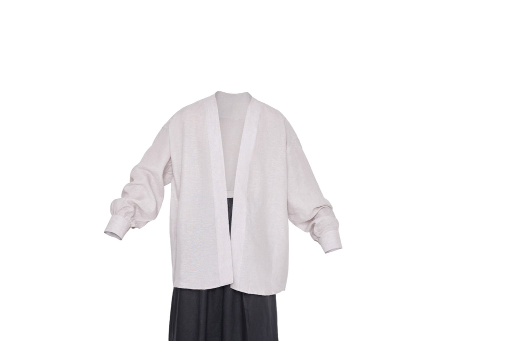 Stone Linen Kimono Shirt