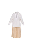 White Pleated Linen Shirt